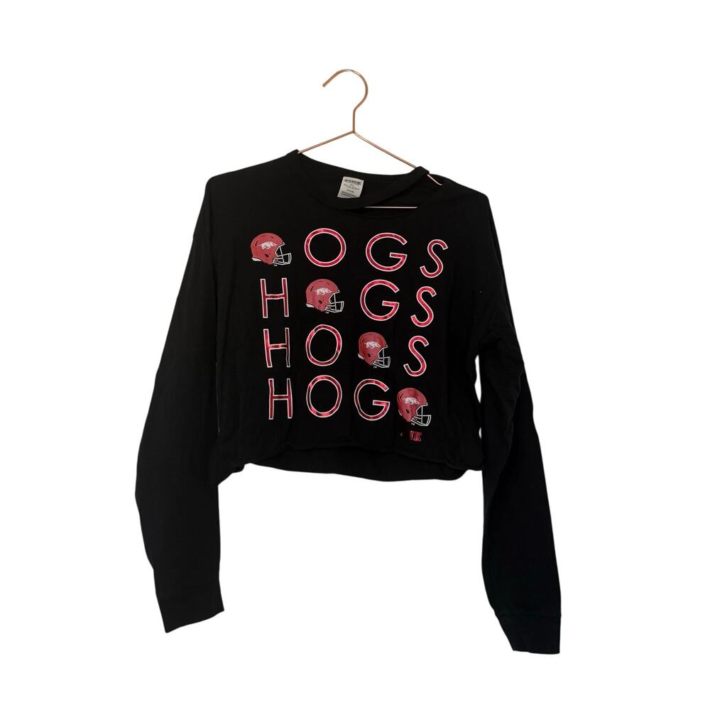 PINK Victoria Secret black Arkansas Razorbacks "Hogs" stacked vault long sleeve